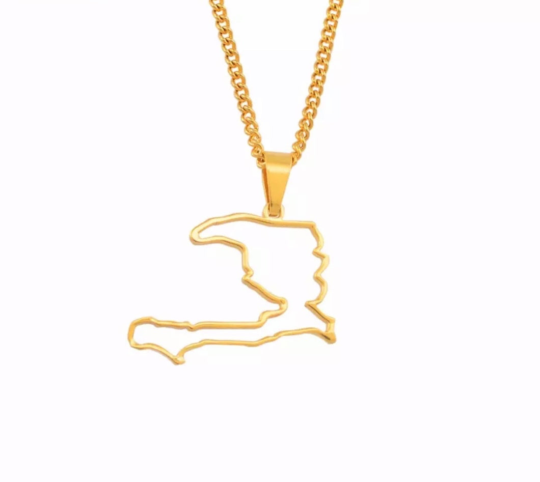 Ayiti Outline Necklace